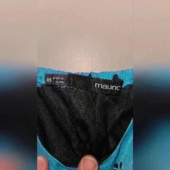 Maurices Women's Sundress Knee Length Blue w/ Flowers Black Slip Spaghetti XS - Picture 3 of 7